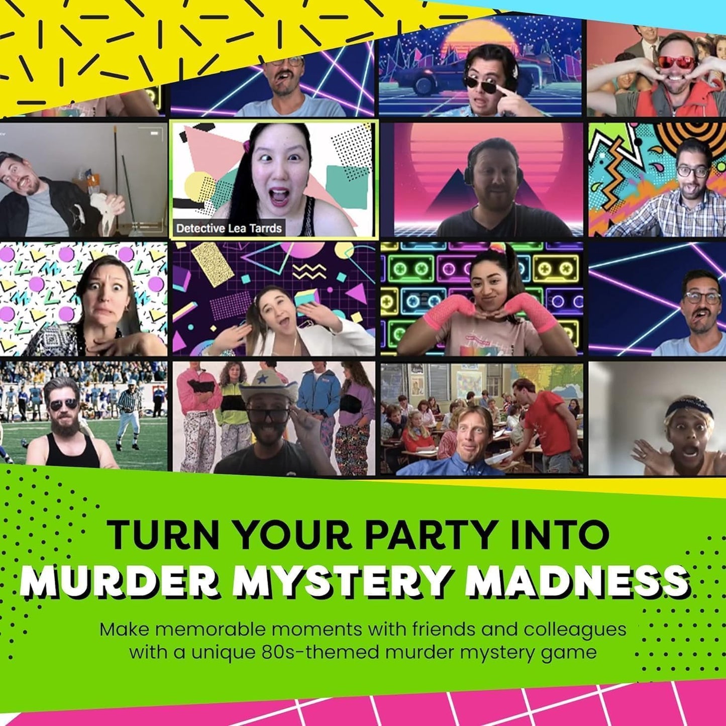 Broadway Murder Mysteries: 80s Mall Murder Madness – 80s-Themed Murder Mystery Game Kit for Adults | 4-20+ Players | Physical Game | Updated 2025