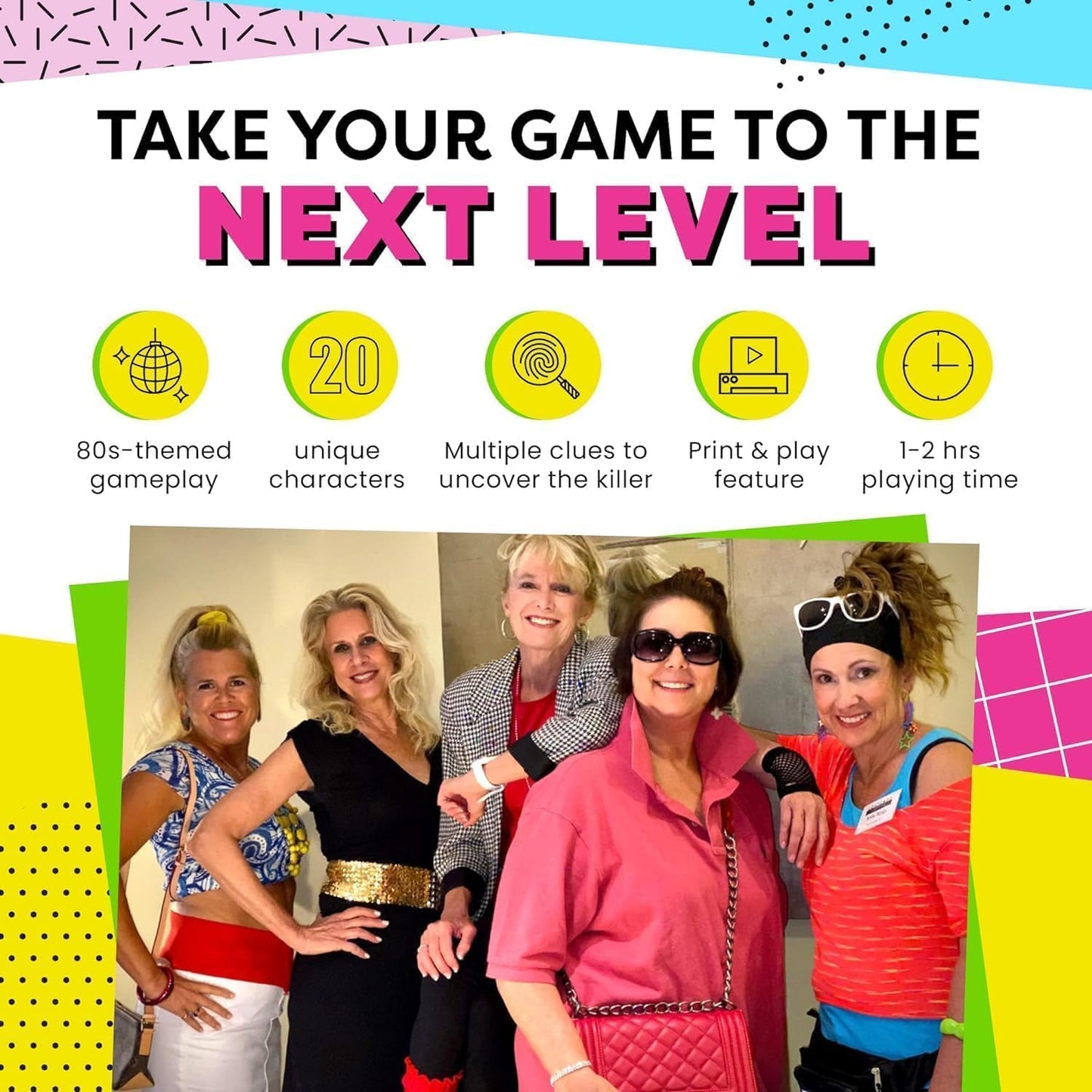 Broadway Murder Mysteries: 80s Mall Murder Madness – 80s-Themed Murder Mystery Game Kit for Adults | 4-20+ Players | Physical Game | Updated 2025