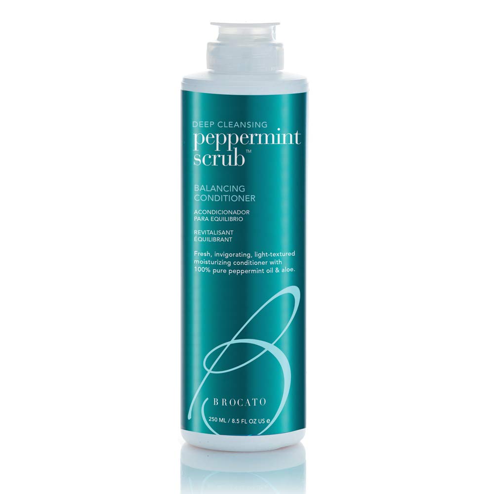 Brocato Peppermint Scrub Balancing Conditioner – Lightweight Hydration for All Hair Types, 8.5 oz | No Sulfates or Parabens