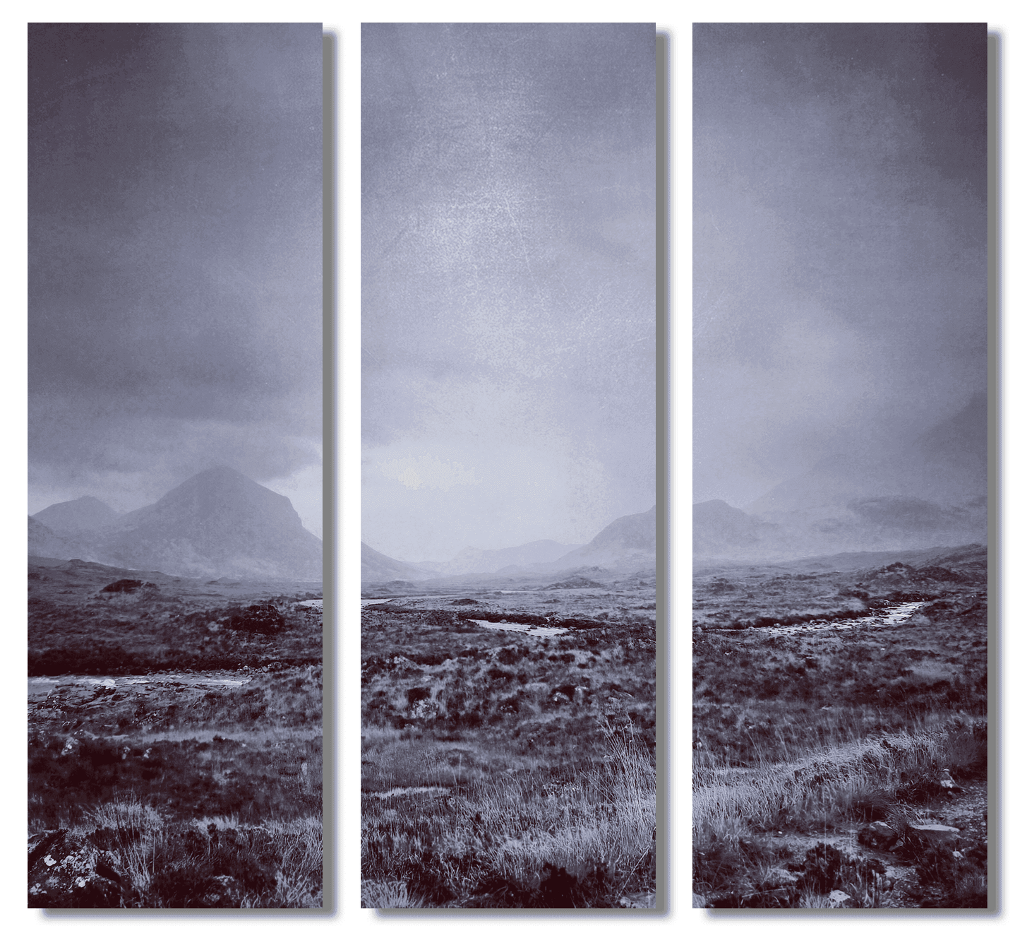 A Brooding Cuillin Skye Triptych | Statement Interior Wall Art from Scotland