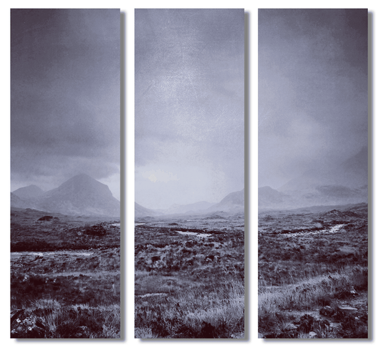 A Brooding Cuillin Skye Triptych | Statement Interior Wall Art from Scotland