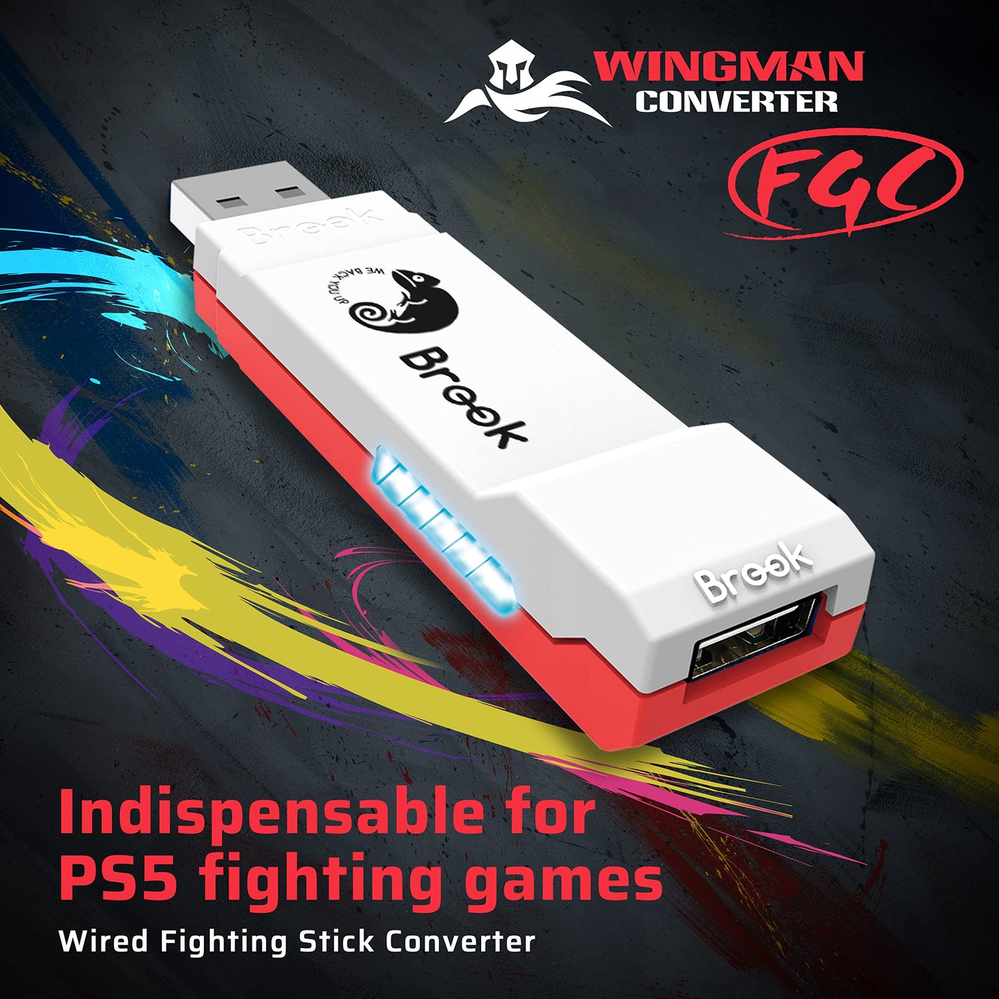 Brook Wingman FGC Converter — Arcade Joystick Adapter for PS5 Fighting Games (Street Fighter 6 & Tekken 8)