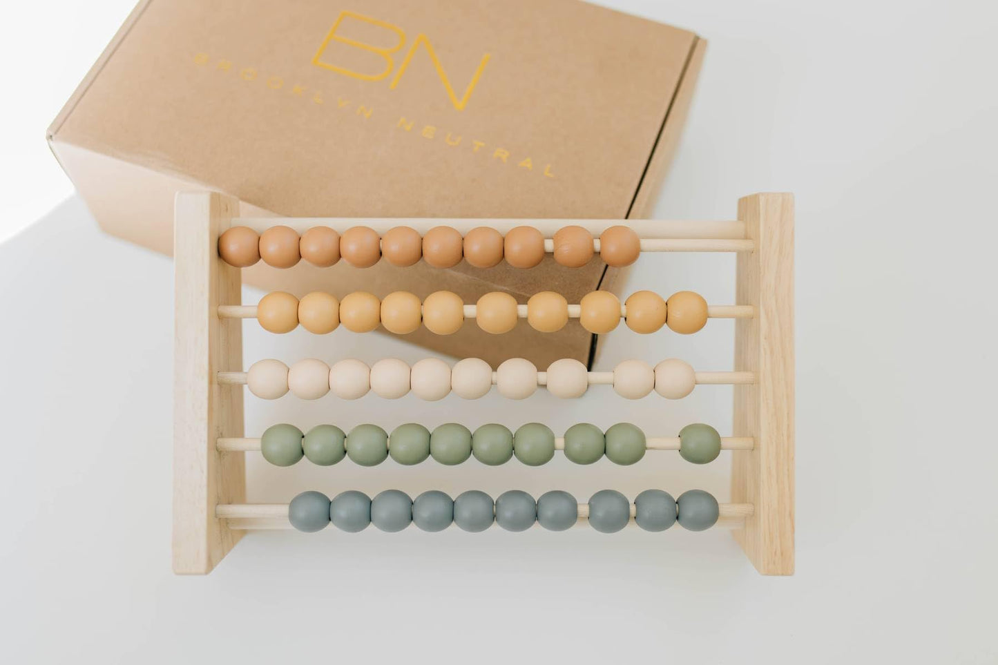 Brooklyn Neutral Boho Abacus – Montessori Wooden STEM Toy for Nursery & Playroom