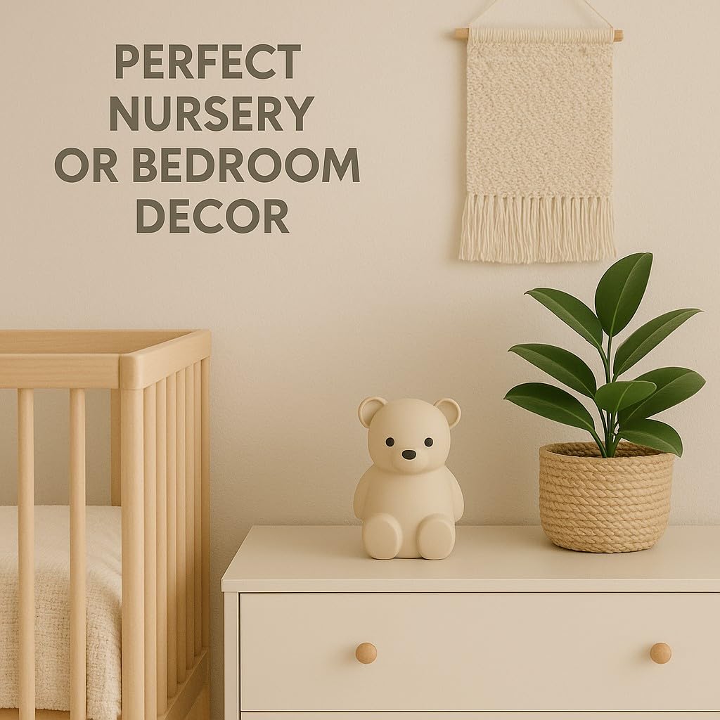 Brooklyn Neutral Silicone Teddy Bear Coin Bank — Unbreakable Kids Piggy Bank