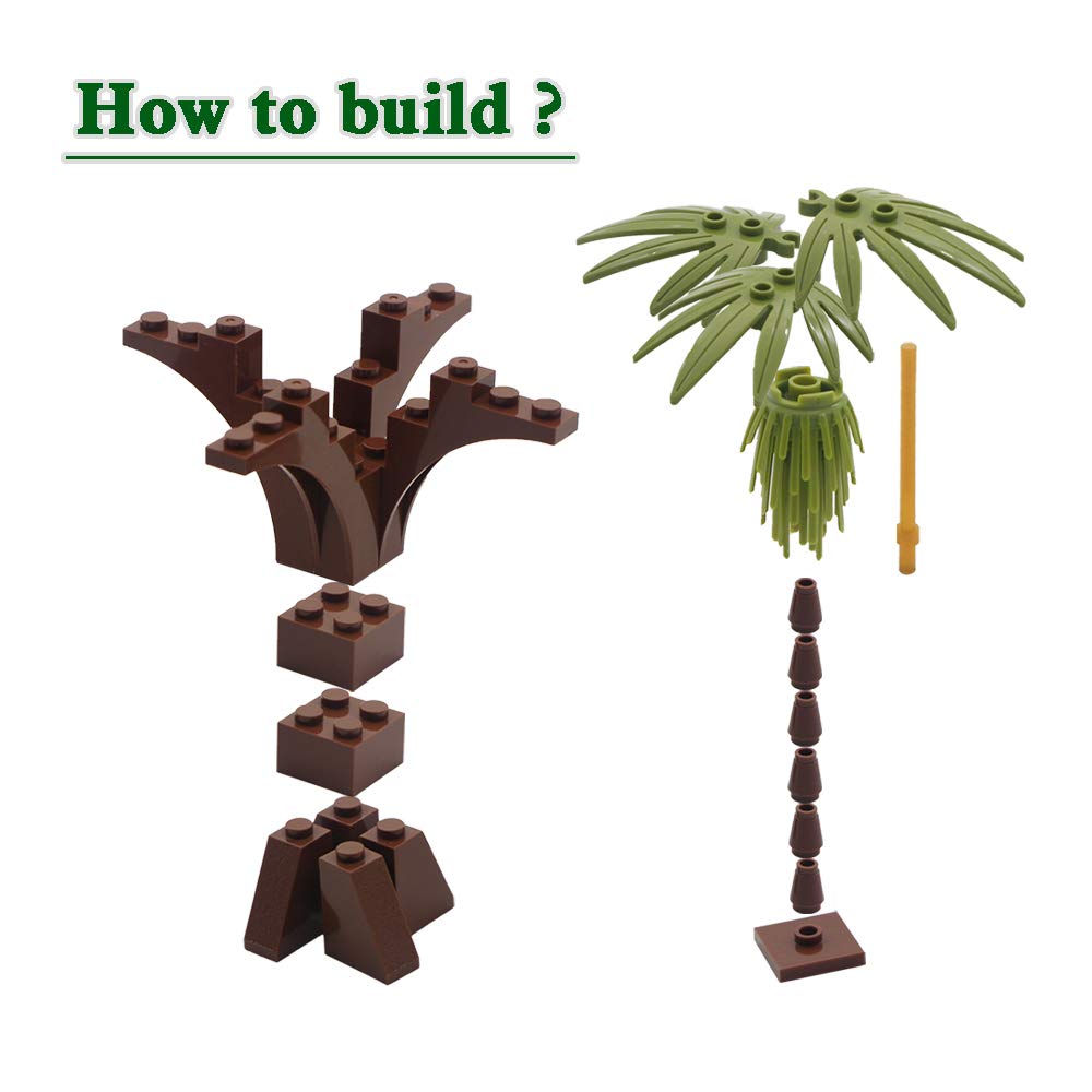 BroTex Plants Jungle Building Blocks Set | Botanical Accessories for Creative Brick Creations