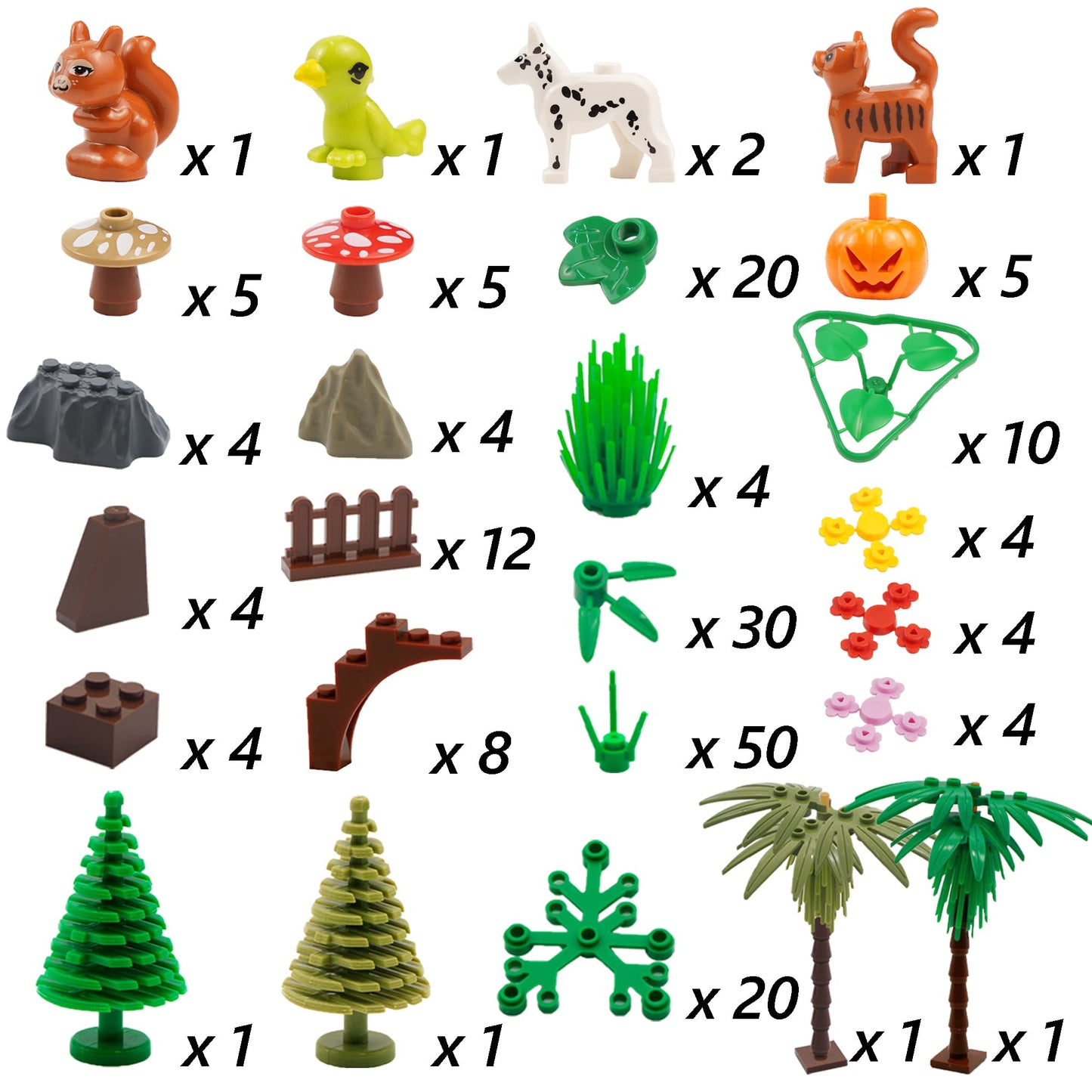 BroTex Plants Jungle Building Blocks Set | Botanical Accessories for Creative Brick Creations