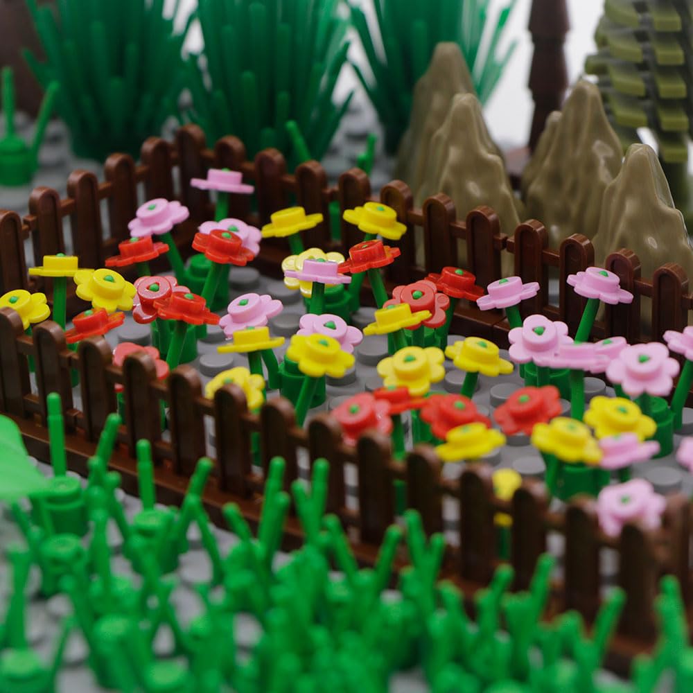 BroTex Plants Jungle Building Blocks Set | Botanical Accessories for Creative Brick Creations