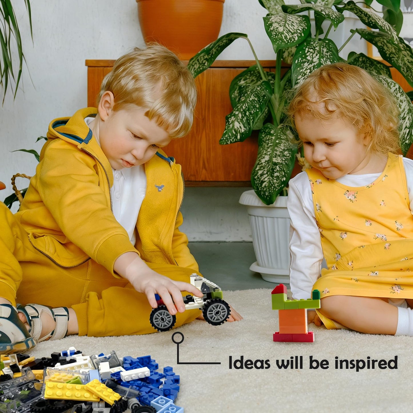 BroTex Wheels and Axles Sets with Steering Wheel, Windshield, and Traffic Light – 400+ Bricks & Car Parts Kit