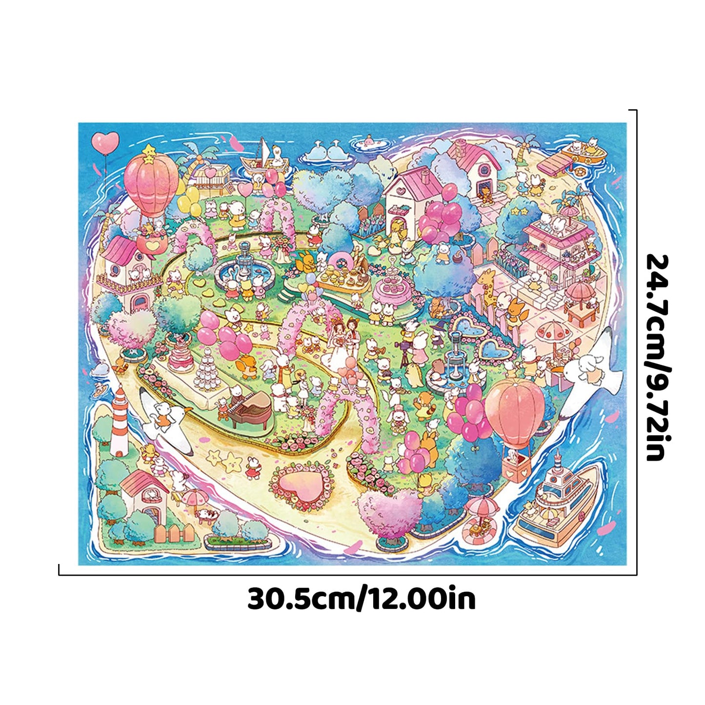 BROVITI DIY 3D Island Wedding Scene Stickers – Large Size Craft Kit with Tweezers