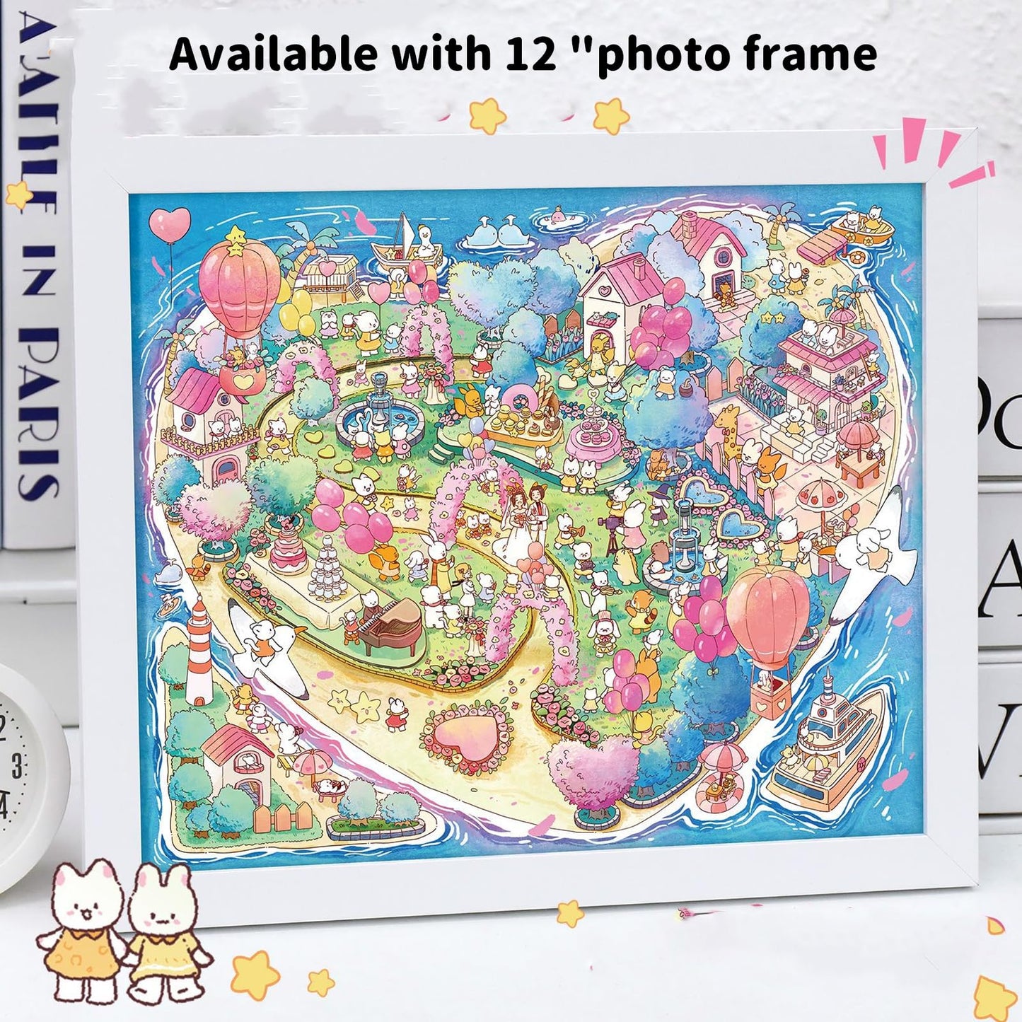 BROVITI DIY 3D Island Wedding Scene Stickers – Large Size Craft Kit with Tweezers