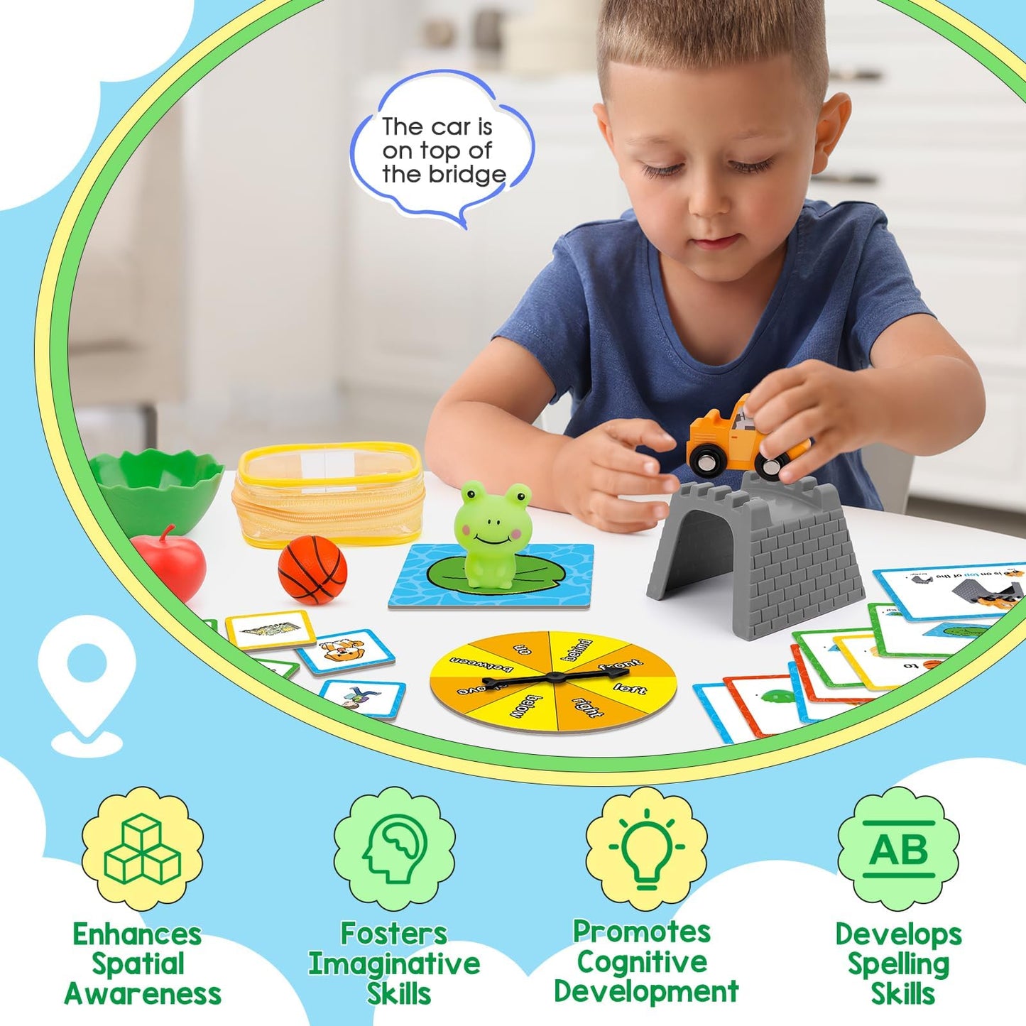 Broytain Positional Word Learning Set – Toddler Educational Games for Spatial Language