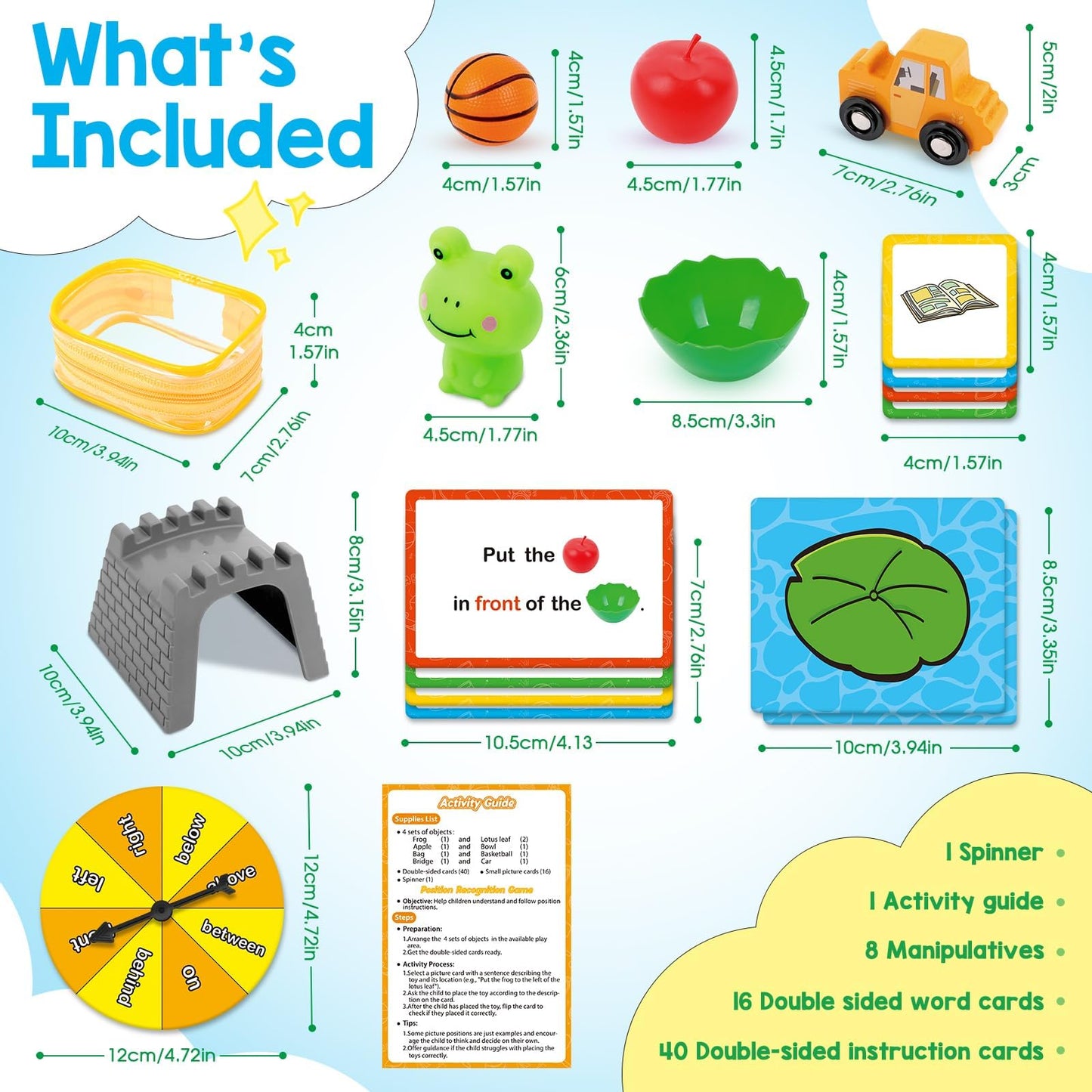 Broytain Positional Word Learning Set – Toddler Educational Games for Spatial Language