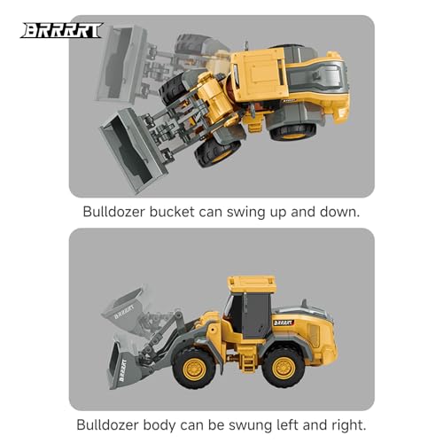 BRRRRT 1/64 RC Bulldozer Toy – Pocket-Sized, Full-Function RC Construction Vehicle with Type-C Charging (Ages 3+)
