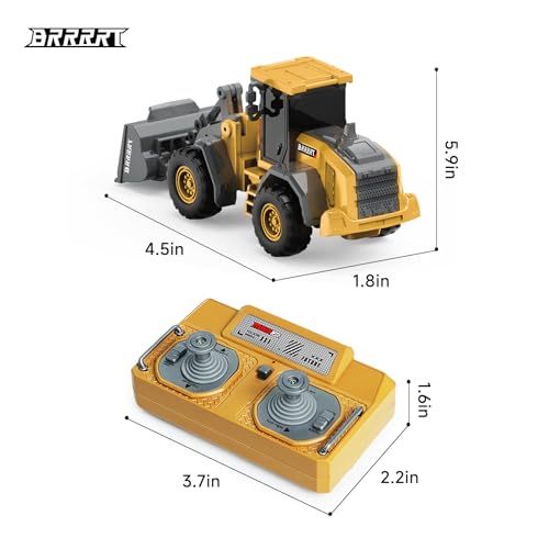 BRRRRT 1/64 RC Bulldozer Toy – Pocket-Sized, Full-Function RC Construction Vehicle with Type-C Charging (Ages 3+)