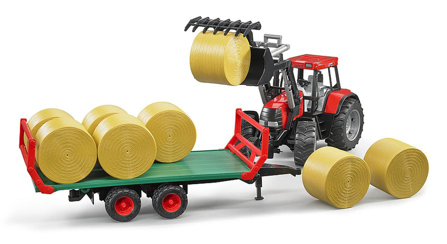 Bruder 02220 Bale Transport Trailer with 8 Round Bales — 1:16 Scale, Made in Germany