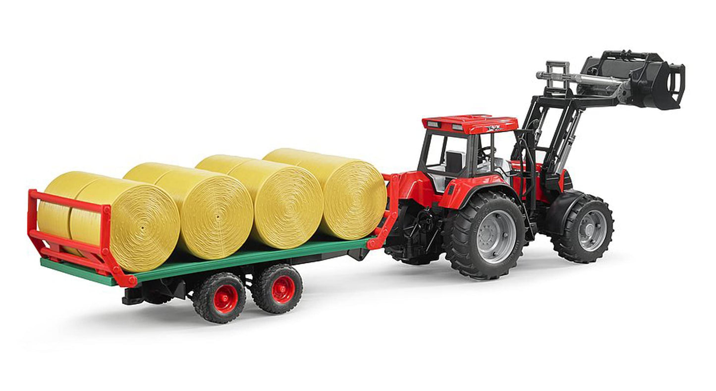Bruder 02220 Bale Transport Trailer with 8 Round Bales — 1:16 Scale, Made in Germany
