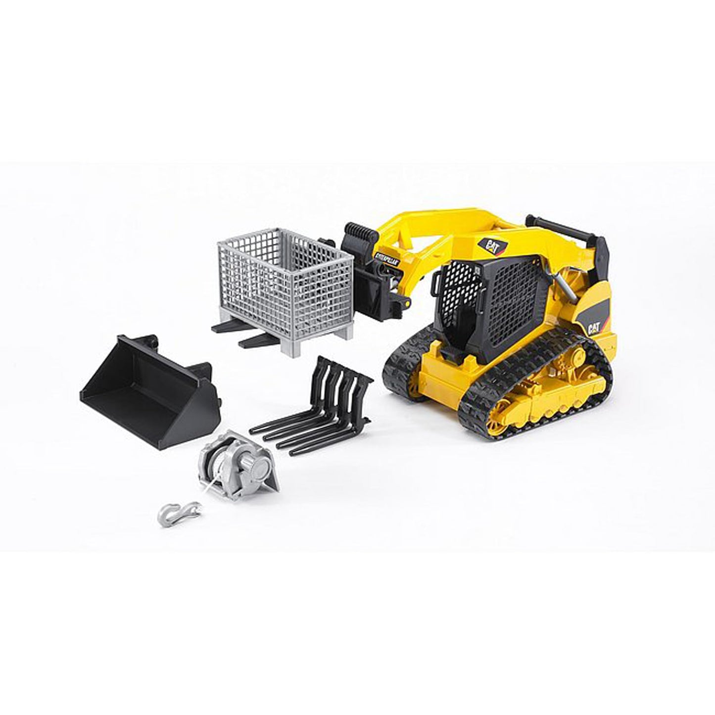 Bruder 02318 Front Loader Accessories – Box-Type Pallet Winch, Forks & Basket Pallet