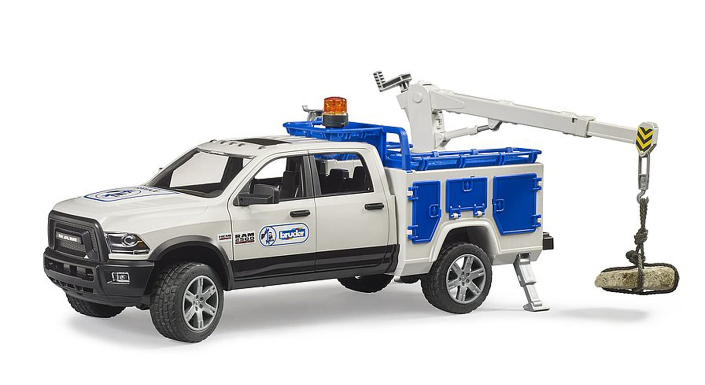 Bruder 02509 RAM 2500 Service Truck with Rotating Beacon – 1:16 Scale