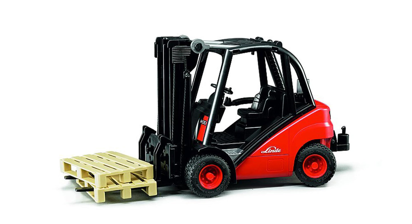 Bruder 02511 Linde H30D Forklift with 2 Pallets – Realistic Toy Construction Vehicle