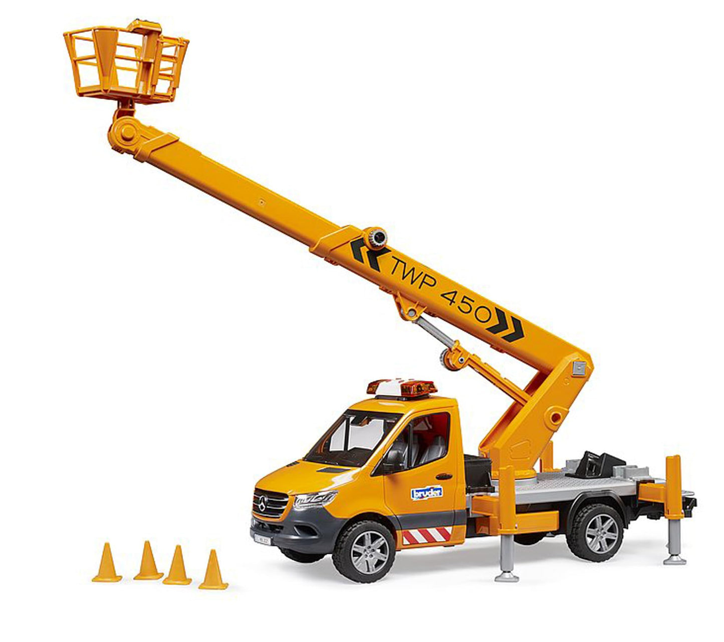 Bruder 02679 MB Sprinter Service Truck with Crane & Man Basket | Light & Sound Module