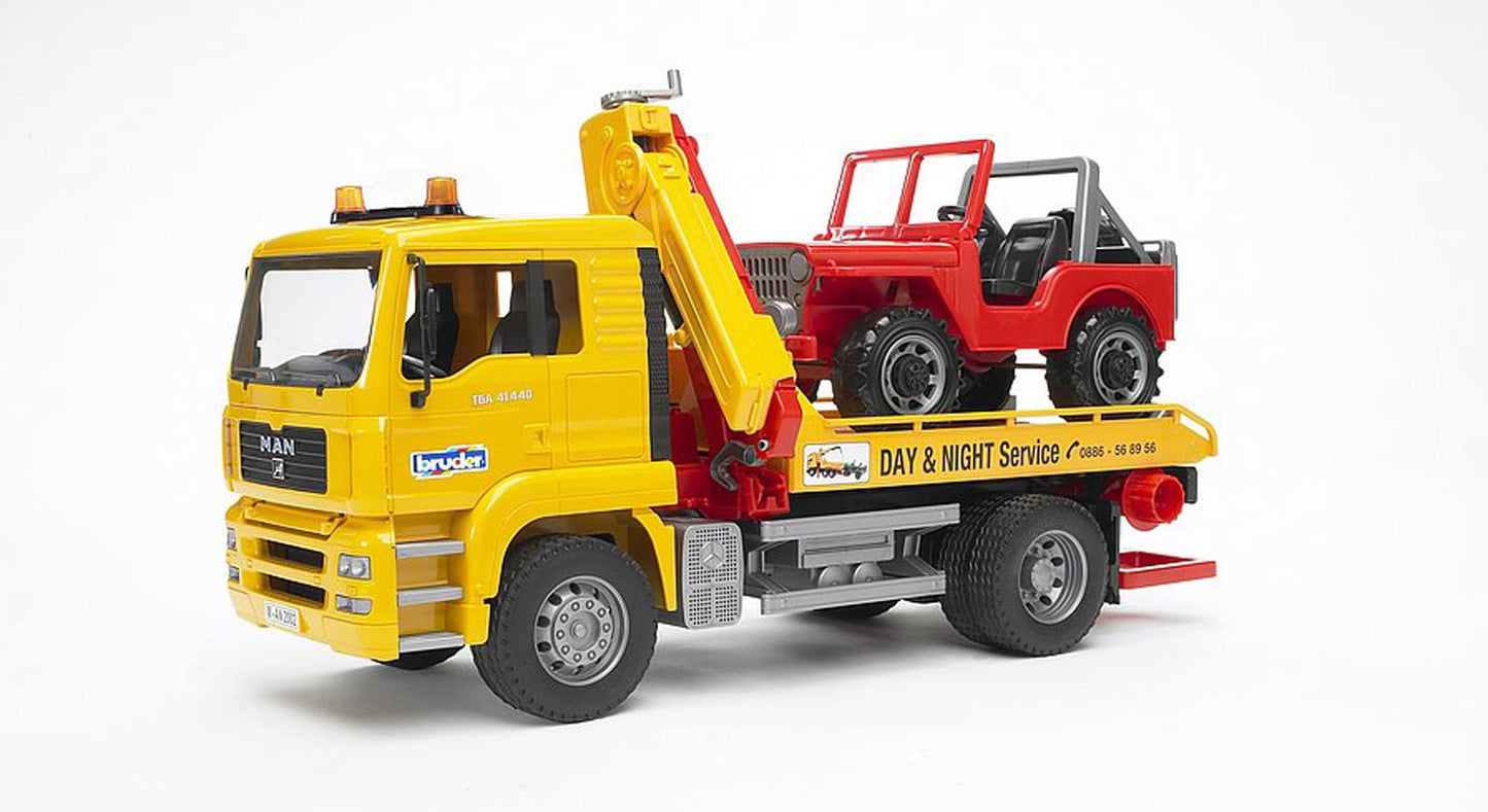 Bruder 02750 Man TGA Tow Truck with Cross Country Vehicle - 1:16 Scale