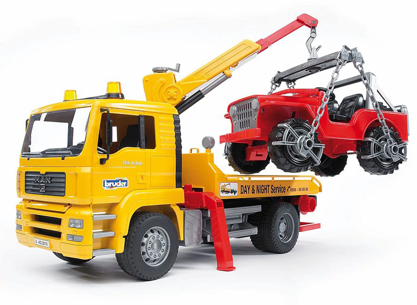 Bruder 02750 Man TGA Tow Truck with Cross Country Vehicle - 1:16 Scale