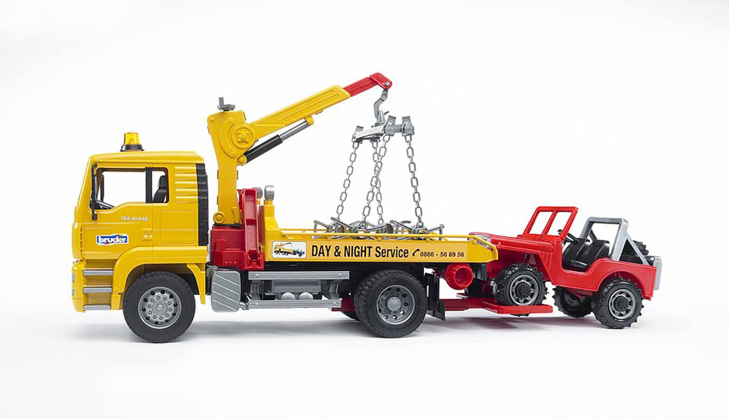Bruder 02750 Man TGA Tow Truck with Cross Country Vehicle - 1:16 Scale
