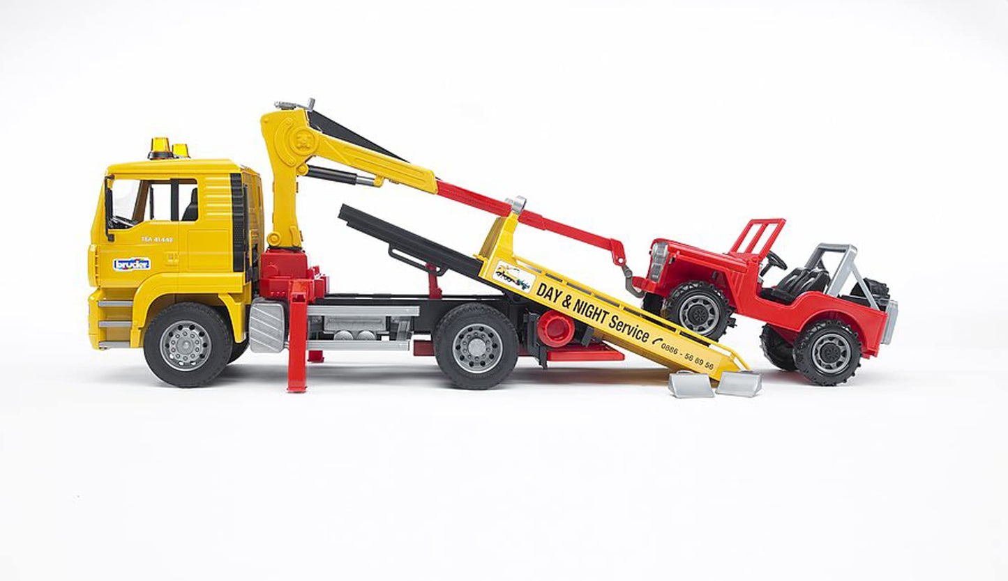 Bruder 02750 Man TGA Tow Truck with Cross Country Vehicle - 1:16 Scale