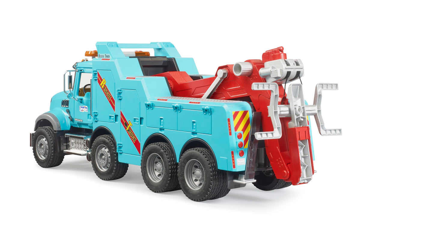 Bruder 02831 Mack Granite Heavy Rescue Wrecker Toy with Light & Sound Module