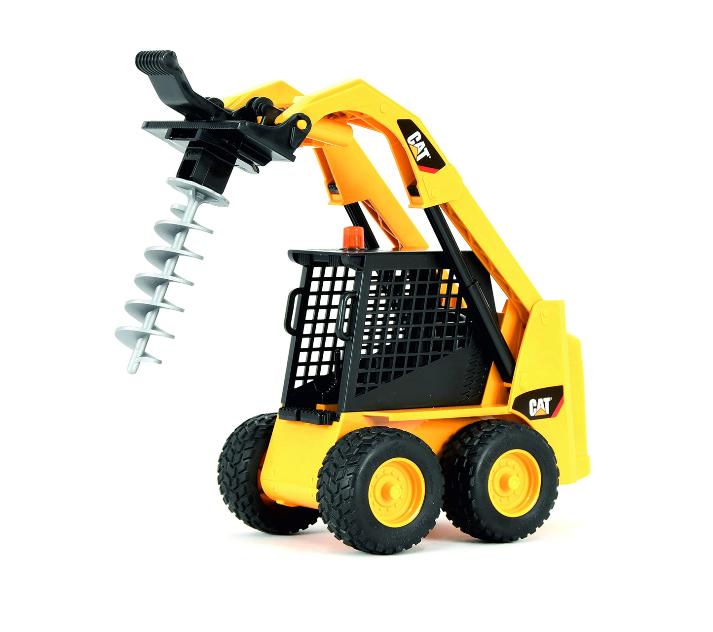 Bruder 09047 Caterpillar Skid Steer Loader with Accessories – Realistic Toy Construction Vehicle