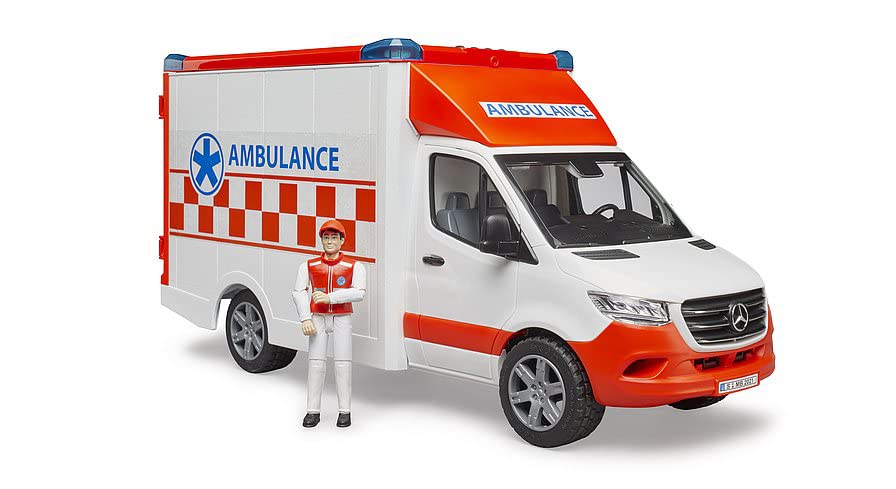 Bruder 02676 MB Sprinter Ambulance with Driver | Light & Sound Module