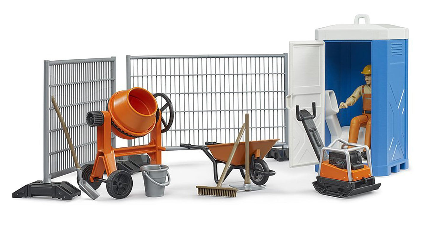 Bruder bworld 62008 Construction Set: Realistic Mixer, Railings & Accessories