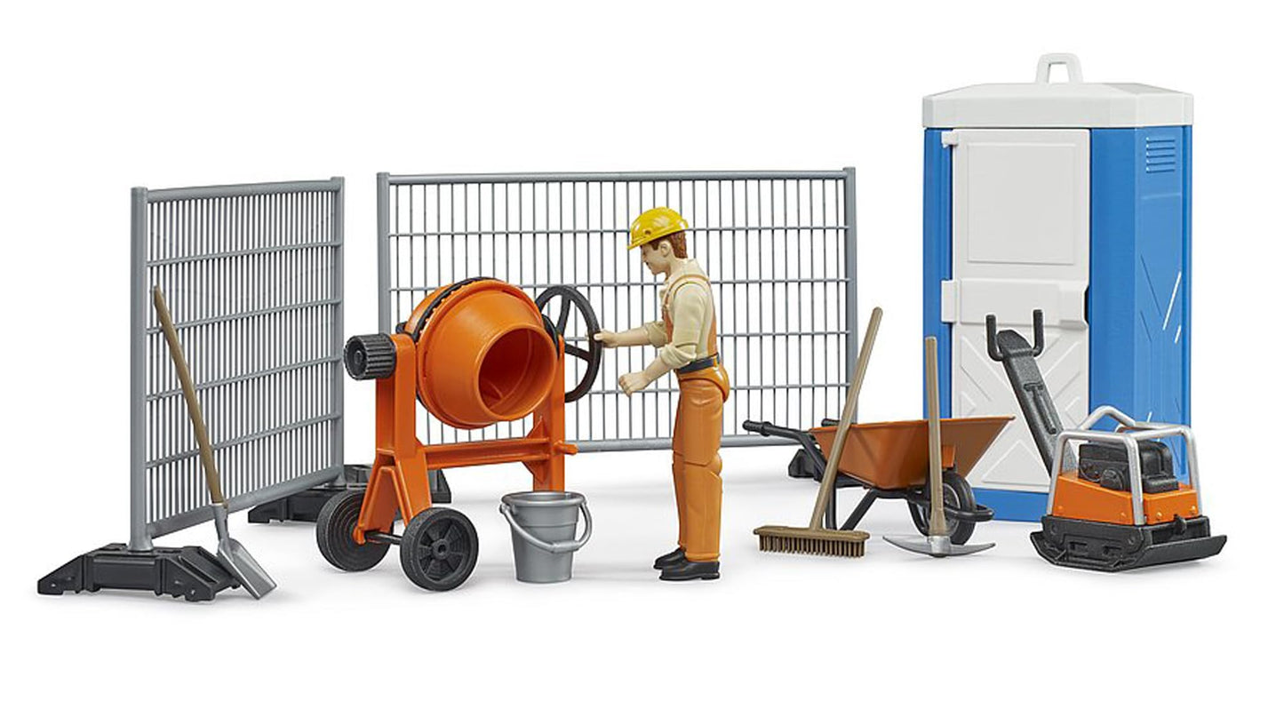 Bruder bworld 62008 Construction Set: Realistic Mixer, Railings & Accessories