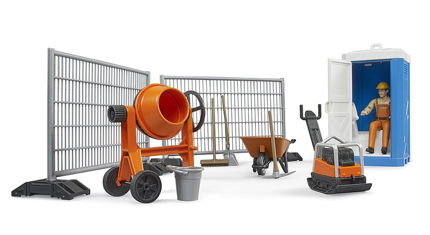 Bruder bworld 62008 Construction Set: Realistic Mixer, Railings & Accessories