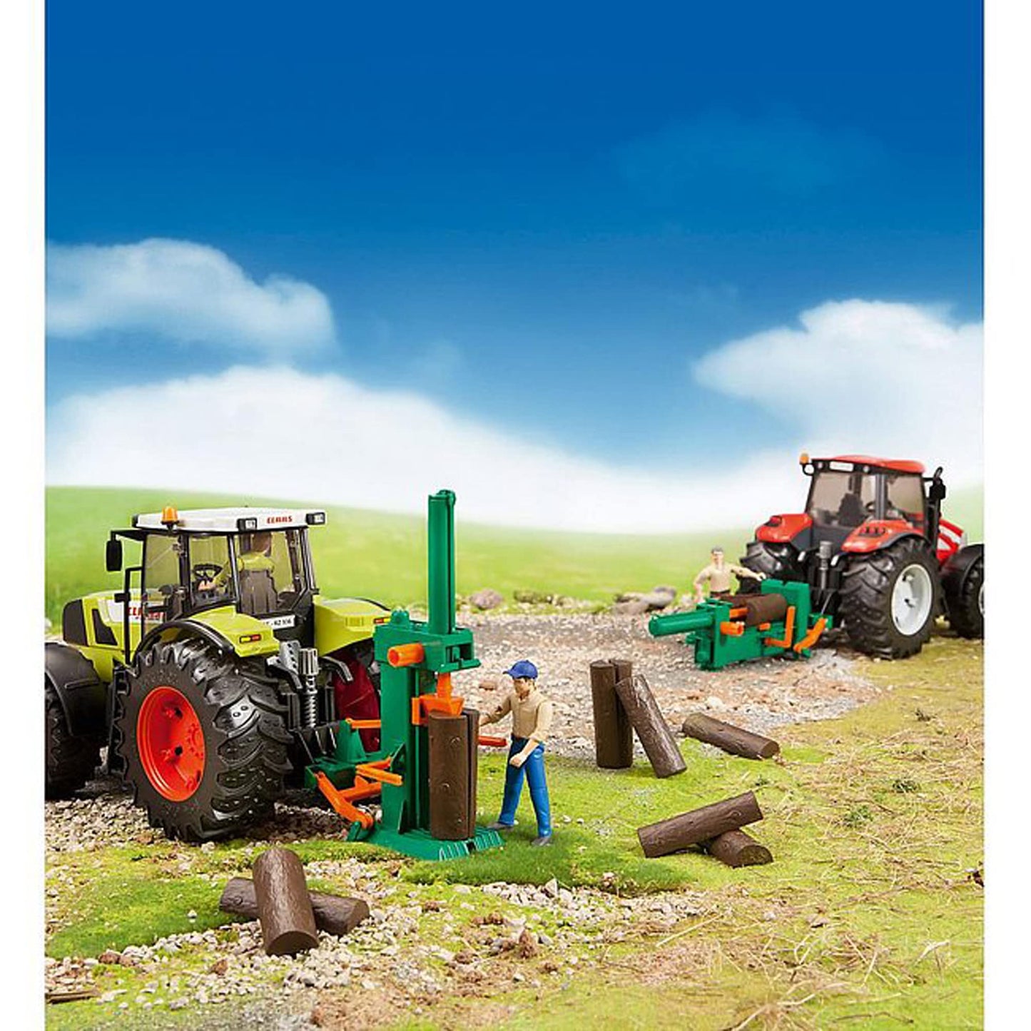 Bruder bworld Logging Set with Man — Realistic Forest Play with Moveable Figure and Accessories