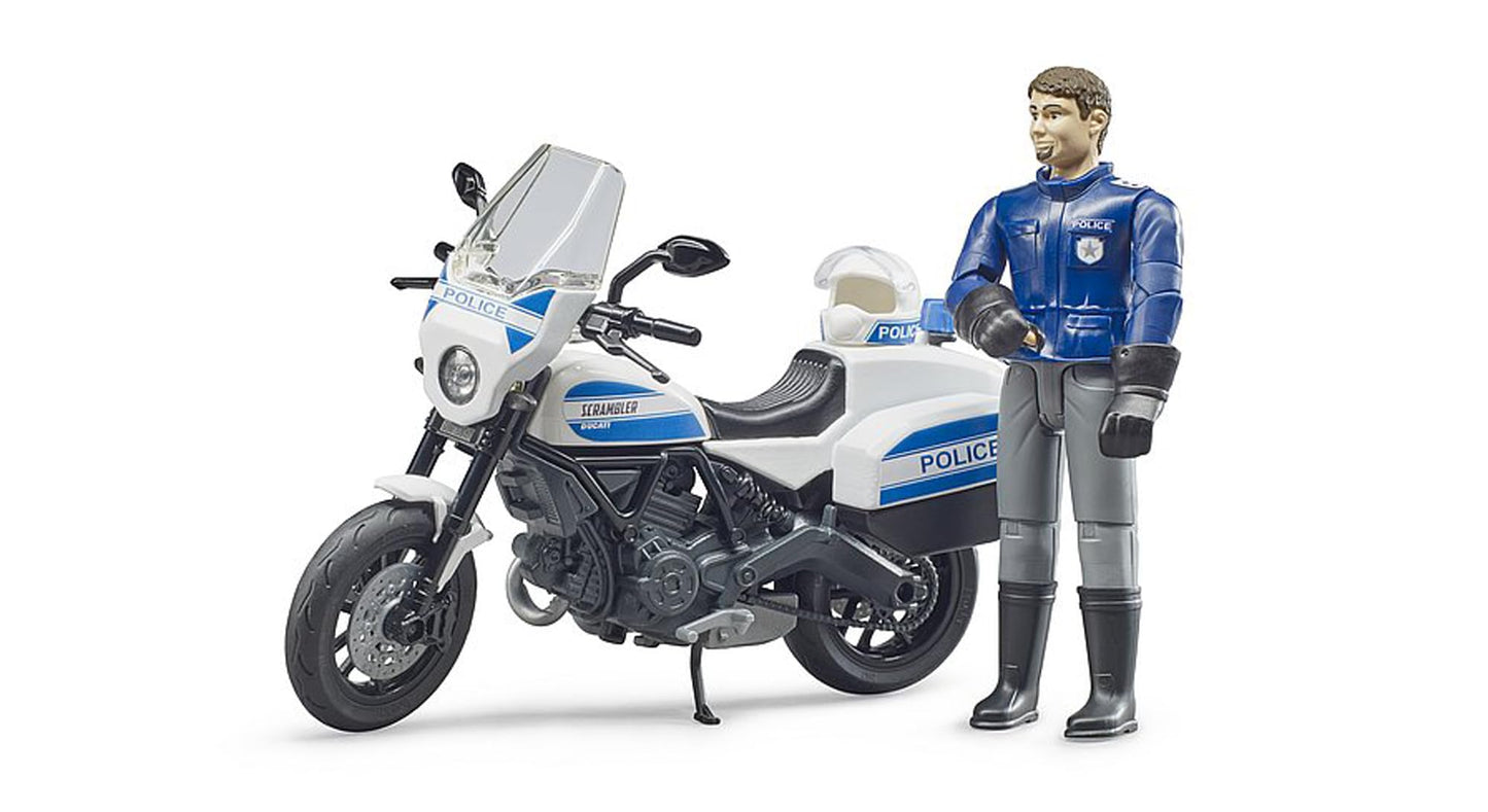 Bruder bworld Scrambler Ducati Police Motorbike with Policeman | Police Playset