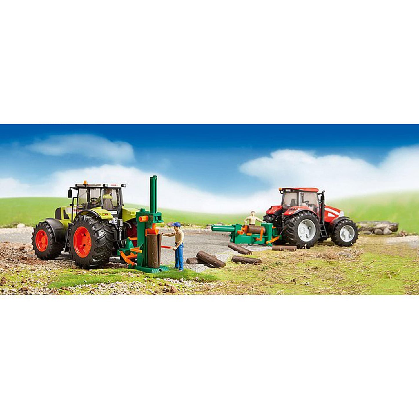 Bruder bworld Logging Set with Man — Realistic Forest Play with Moveable Figure and Accessories