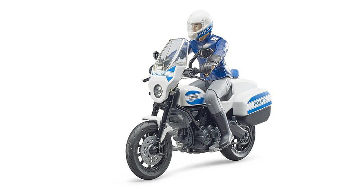 Bruder bworld Scrambler Ducati Police Motorbike with Policeman | Police Playset