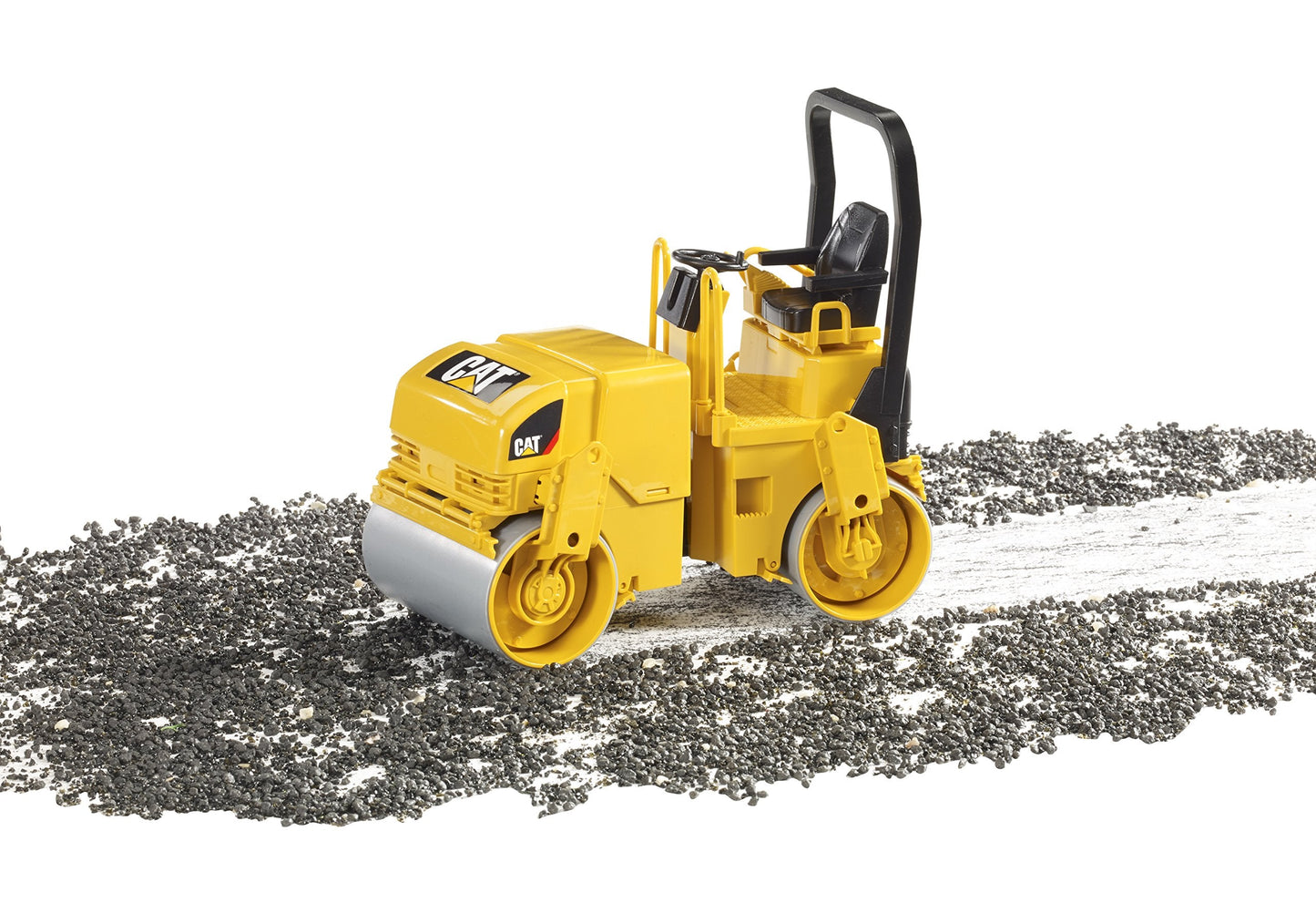 Bruder CAT Asphalt Drum Compactor with Articulated Steering – Construction Toy for Ages 3+