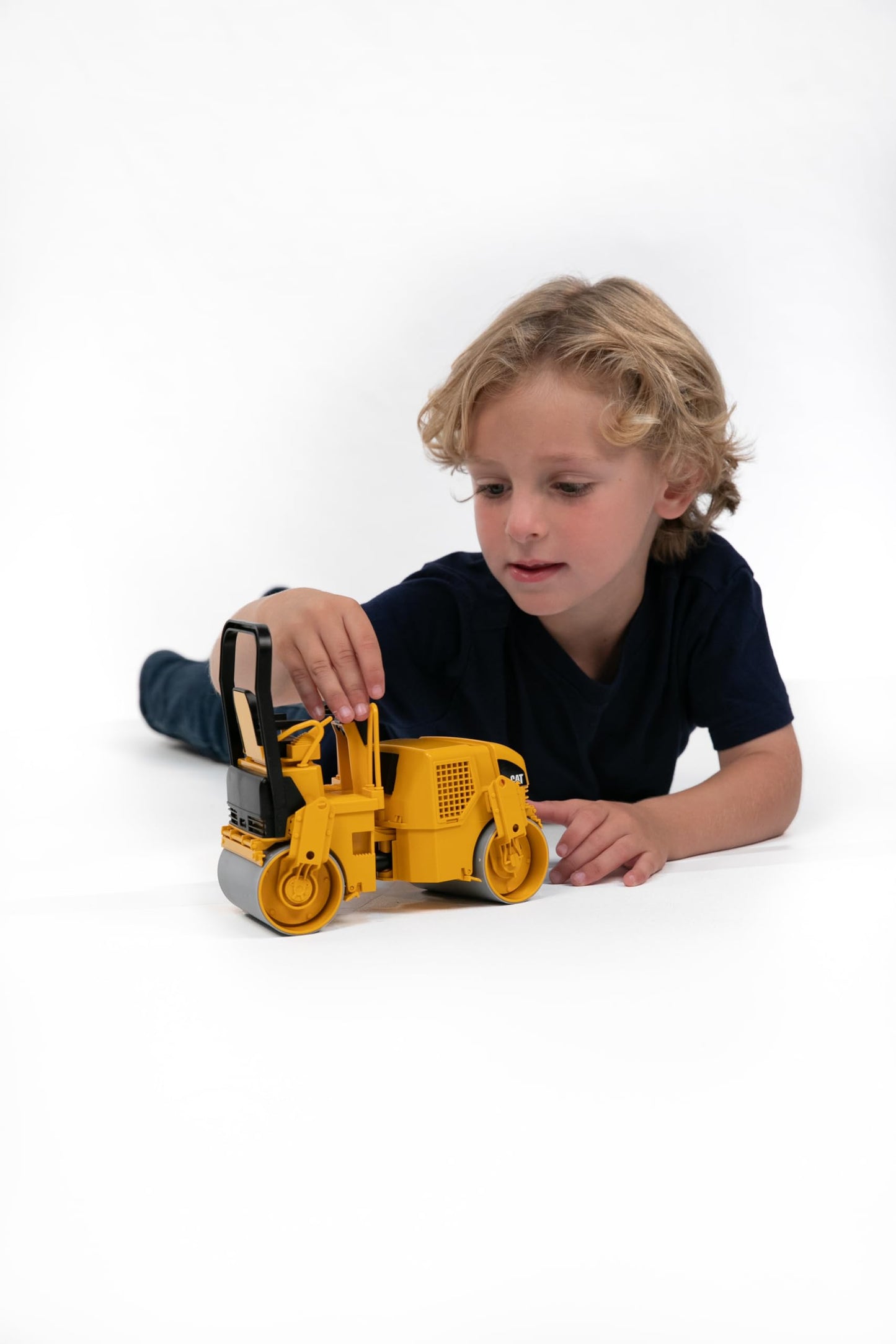 Bruder CAT Asphalt Drum Compactor with Articulated Steering – Construction Toy for Ages 3+