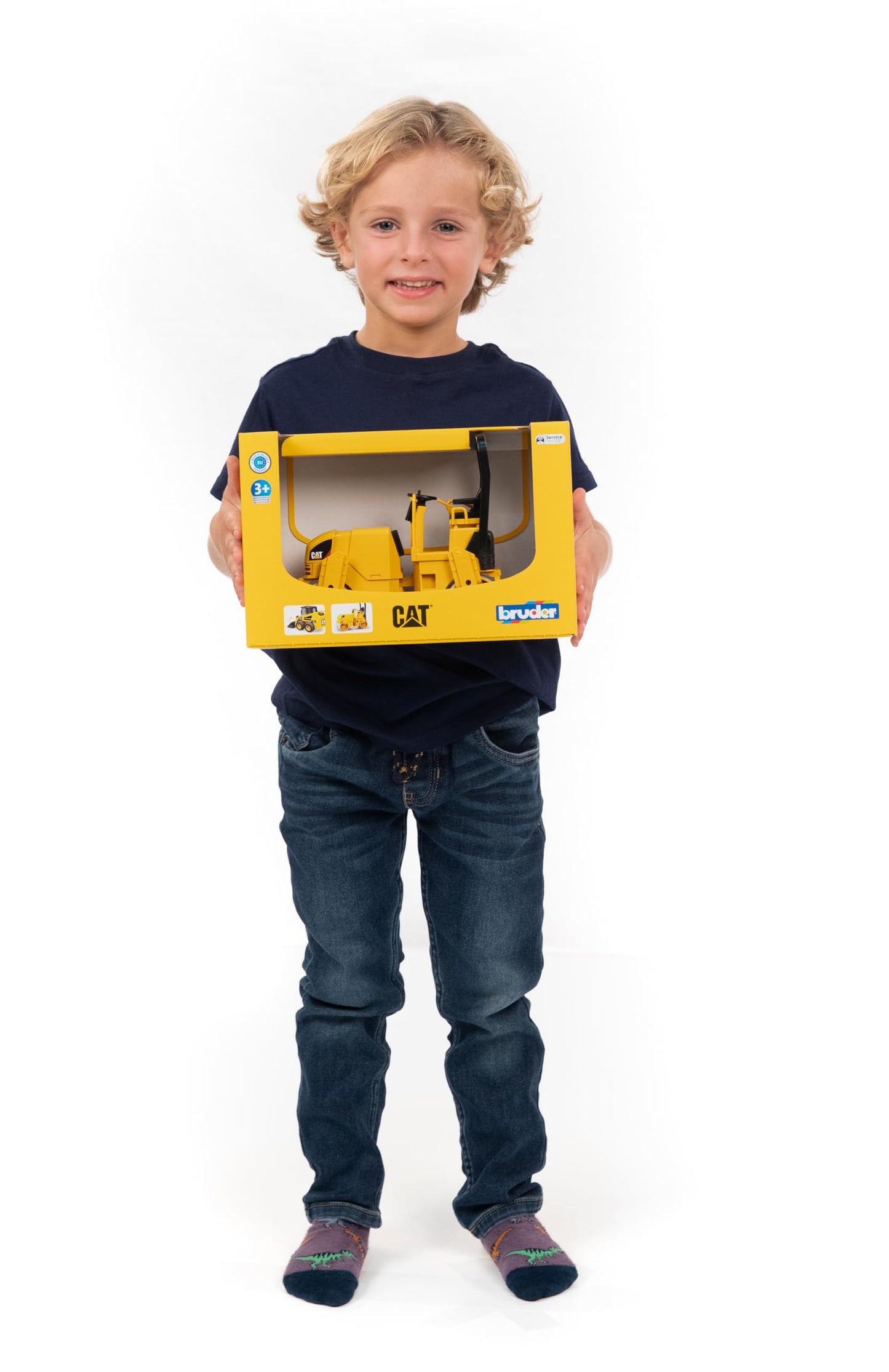 Bruder CAT Asphalt Drum Compactor with Articulated Steering – Construction Toy for Ages 3+