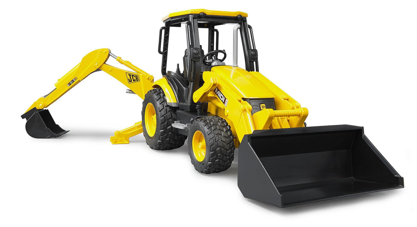 Bruder JCB MIDI CX Backhoe Loader with Changeable Front Loader & Scoop – Ages 3+