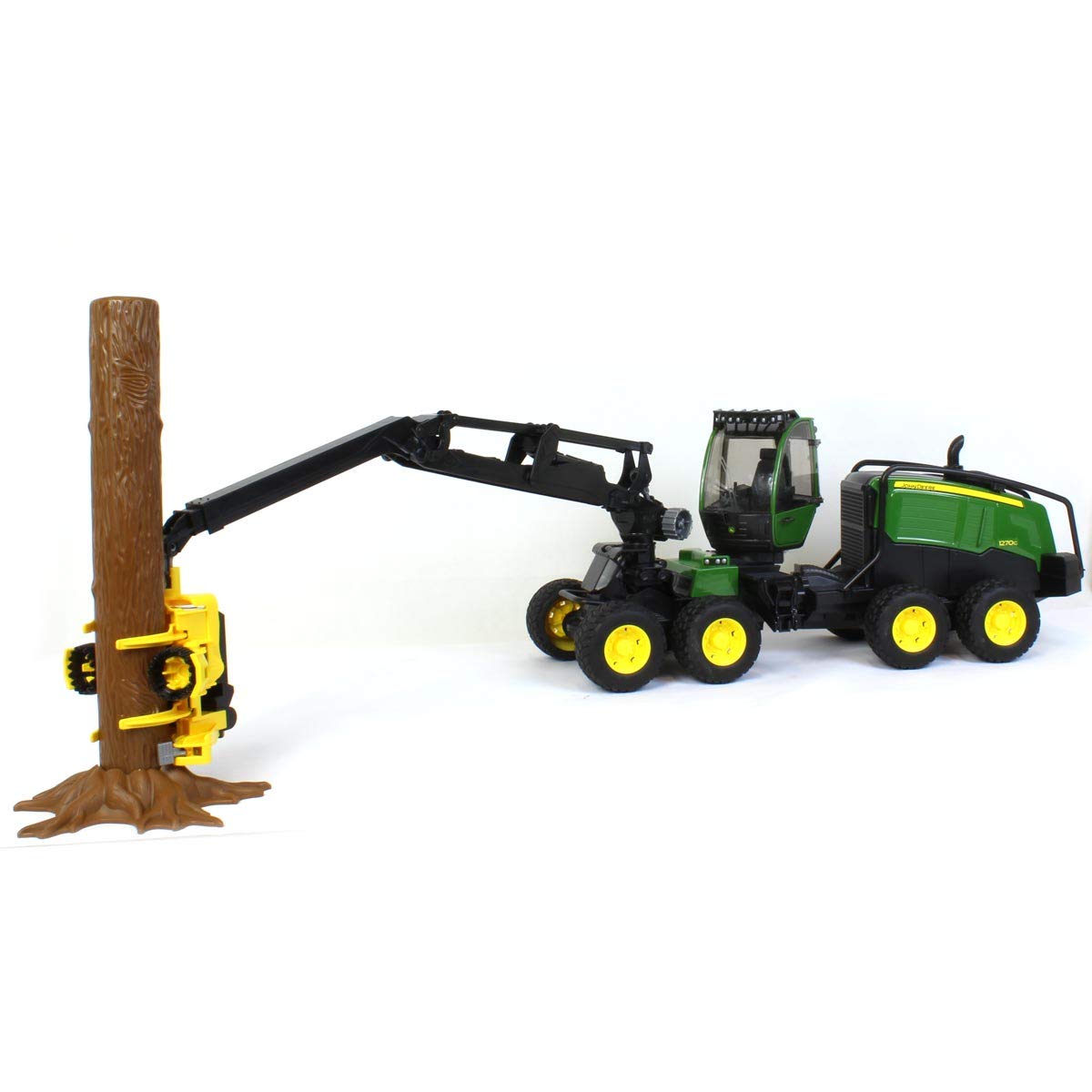 Bruder John Deere 1270G Harvester Toy – Rotating Cab, Tree Trunk, 1:16 Scale
