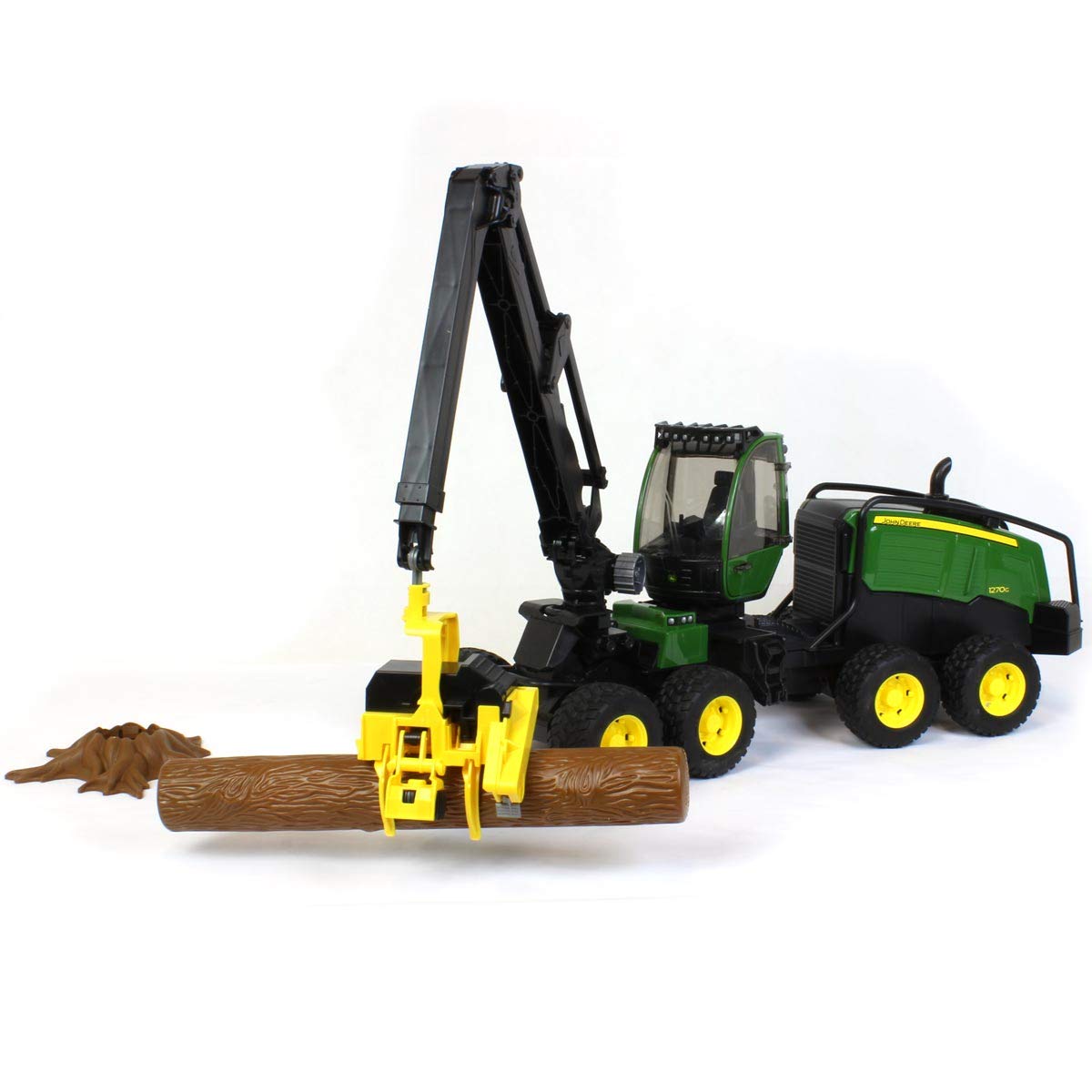 Bruder John Deere 1270G Harvester Toy – Rotating Cab, Tree Trunk, 1:16 Scale