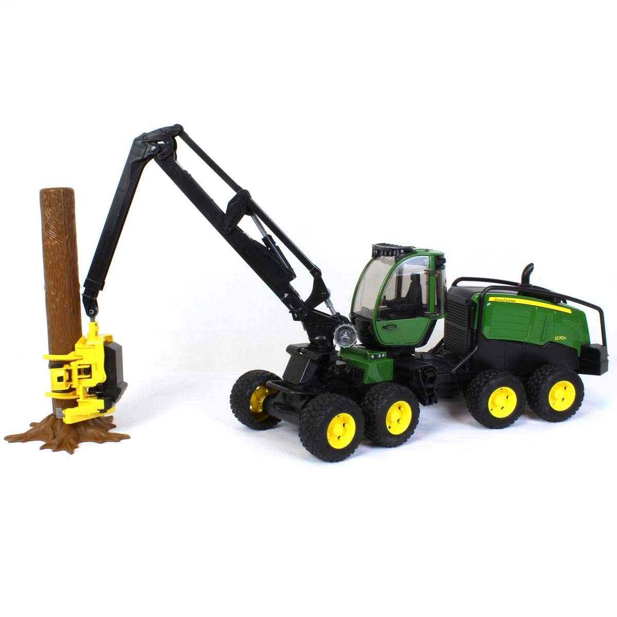 Bruder John Deere 1270G Harvester Toy – Rotating Cab, Tree Trunk, 1:16 Scale