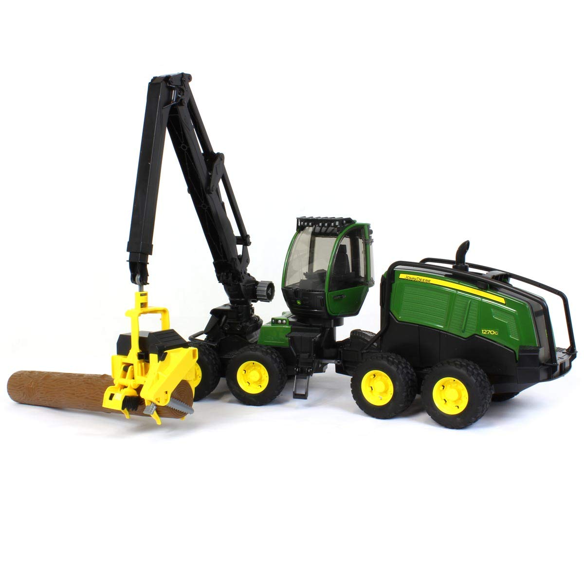 Bruder John Deere 1270G Harvester Toy – Rotating Cab, Tree Trunk, 1:16 Scale