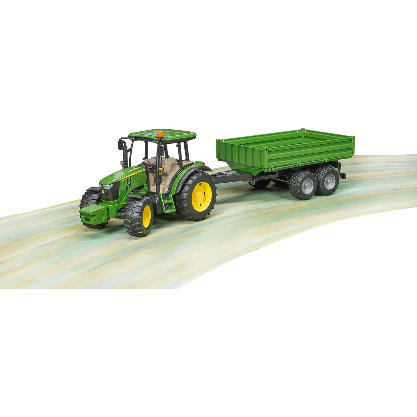 BRUDER John Deere 5115M with Trailer – 1:16 Scale, Realistic Steering & Tilt Bed