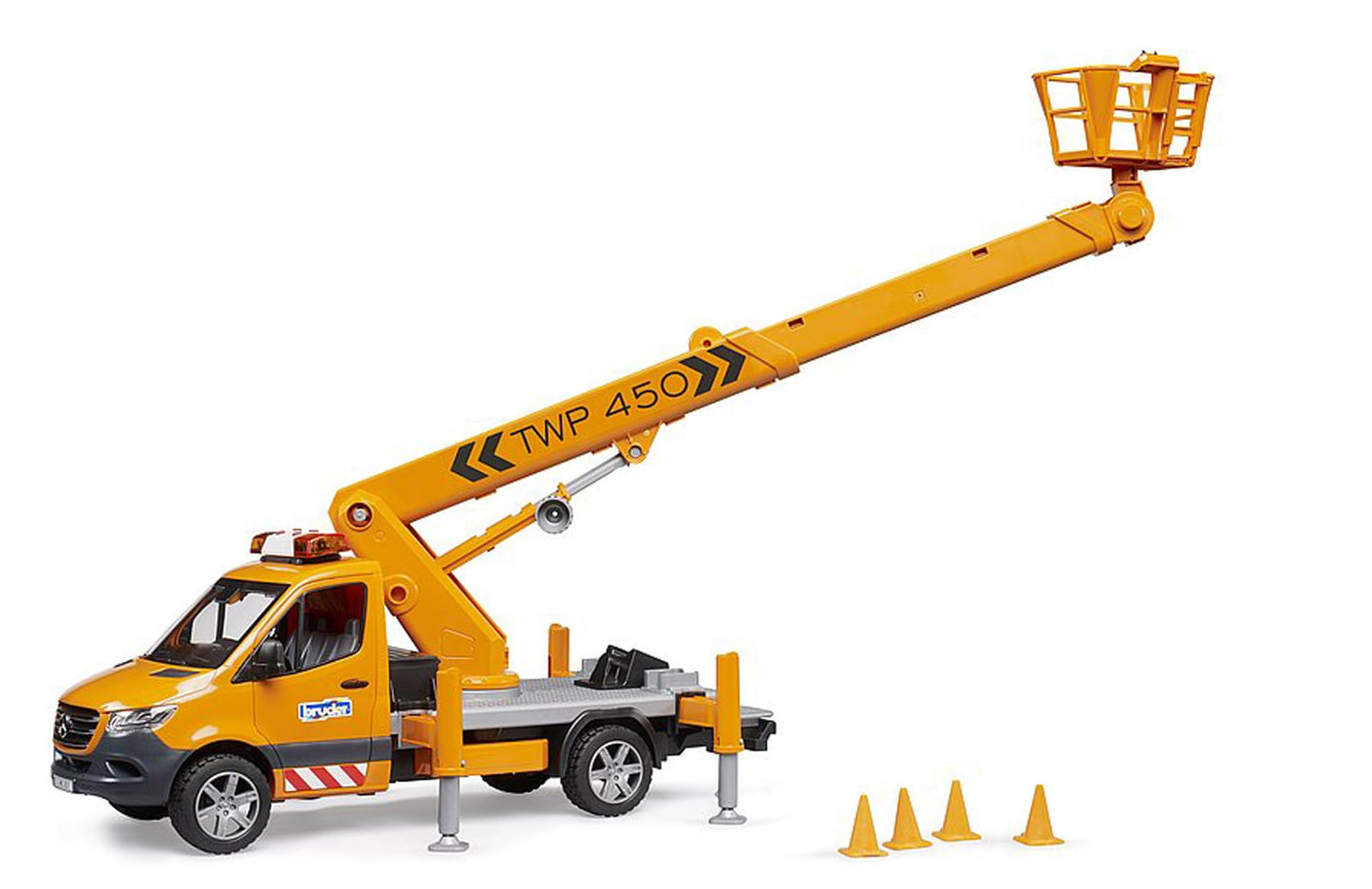 Bruder 02679 MB Sprinter Service Truck with Crane & Man Basket | Light & Sound Module