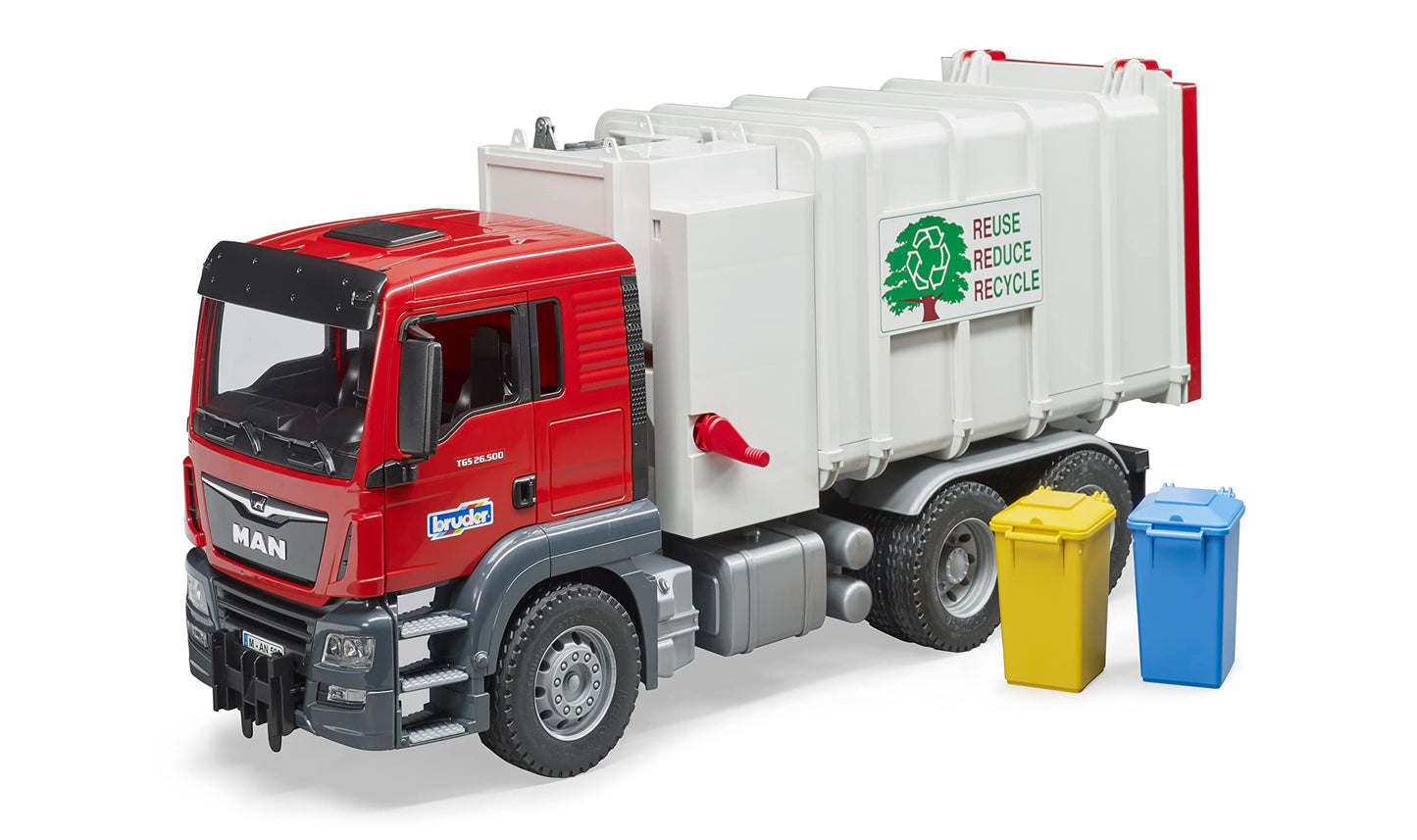 Bruder 03761 Man TGS Side Loading Garbage Truck – 1:16 Scale