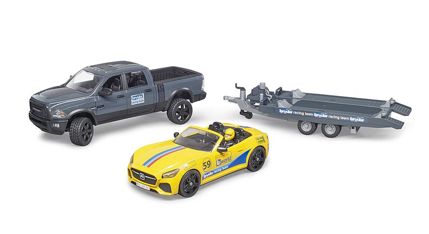 Bruder Ram 2500 Power Wagon & Roadster Racing Team — 1:16 Scale, Made in Germany